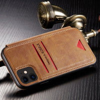 Retro Magnetic Card Stand Wallet Case For iPhone 12 11 Series