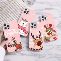 Cute Cartoon Christmas New Year Case For iPhone 13 12 11 Series