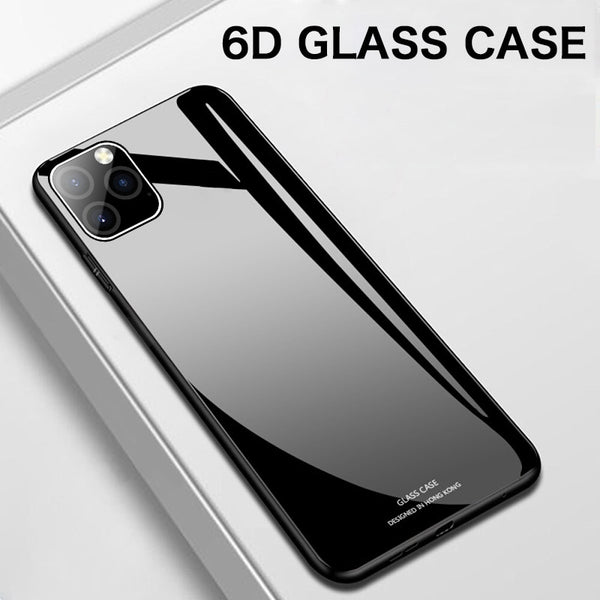 Luxury Plain Mirror Tempered Glass Phone Case For iPhone 12 Pro Max  1