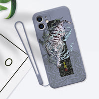 Liquid Silicone Camera Protector Tiger Pattern Case for iPhone 13 12 11 Series