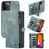 Detachable 2 in 1 Zipper Credit Card Leather Case For iPhone 12 11 Series