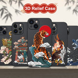 3D Relief Embossed Matte Soft Case for iPhone 13