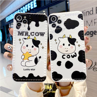 Funny Cartoon Cow Soft Silicon Phone Case for iPhone 12 11 Series