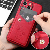 Magnetic Leather Wallet Case For iPhone 14 13 12 series