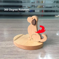 Wood Dog Mobile Phone Holder Stand