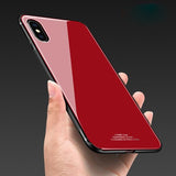 Multi Color Tempered Glass Back Cover For iPhone X XS Max
