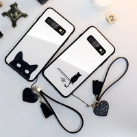 Samsung Galaxy S10 S10 Plus S10e Tempered Glass Case With Lovely Strap