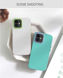 New Korean Aesthetics 3 In 1 Soft Liquid Silicone Case For iPhone 13 12 11 Series