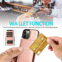 Luxury Leather Card Holder StanCase For iPhone 13 12 11 Series