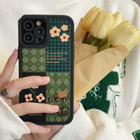 Retro Flower Grid Case for iPhone 13 12 11 series