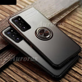 Magnetism Back Cover Business Style with Holder Ring Case for Samsung Galaxy Note 20 Ultra