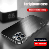 Laser Metal Brushed Lens All inclusive Anti fall Protection Case For iPhone 12 Series