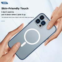 Luxury Frosted Magnetic Silicone Case with Metal Camera Protection for iPhone 13 12 11 Pro Max Mini