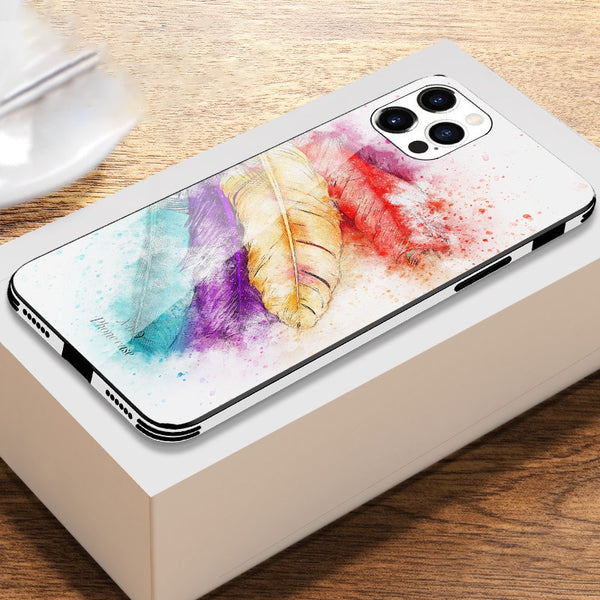Shell Watercolor Pattern Painting Marble Case For iPhone 12 11 Series