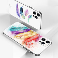 Shell Watercolor Pattern Painting Marble Case For iPhone 12 11 Series