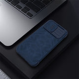 Leather Flip Case with Slide Camera for iPhone 14 series