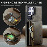 2-in-1 Detachable Magnetic Kickstand Wallet Card Slots Leather Case For Samsung Galaxy S24 S23 S22 Ultra Plus