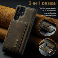 2 In 1 Detachable Magnetic Wallet Card Holder Pocket Leather Case For Samsung Galaxy S24 S23 S22 S21 Ultra Plus