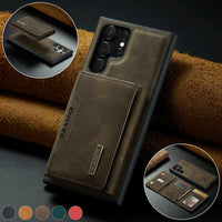 2 In 1 Detachable Magnetic Wallet Card Holder Pocket Leather Case For Samsung Galaxy S24 S23 S22 S21 Ultra Plus