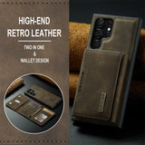 2 In 1 Detachable Magnetic Wallet Card Holder Pocket Leather Case For Samsung Galaxy S24 S23 S22 S21 Ultra Plus