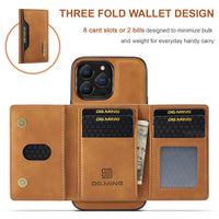 2 In 1 Detachable Magnetic Leather Wallet Case for iPhone 14 13 12 series