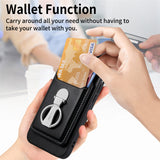 2 in 1 Detachable Magnetic Cards Bag Wallet Leather Case With Ring Holder For iPhone 15 14 13 12 series