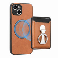 2 in 1 Detachable Magnetic Cards Bag Wallet Leather Case With Ring Holder For iPhone 15 14 13 12 series