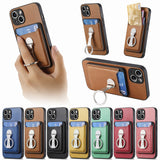 2 in 1 Detachable Magnetic Cards Bag Wallet Leather Case With Ring Holder For iPhone 15 14 13 12 series