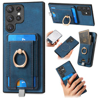 2 in 1 Magnetic Cards Bag Wallet With Ring Holder Case For Samsung Galaxy S23 S22 S21 Ultra Plus