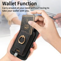 2 in 1 Magnetic Cards Bag Wallet With Ring Holder Case For Samsung Galaxy S23 S22 S21 Ultra Plus