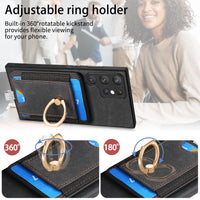 2 in 1 Magnetic Cards Bag Wallet With Ring Holder Case For Samsung Galaxy S23 S22 S21 Ultra Plus