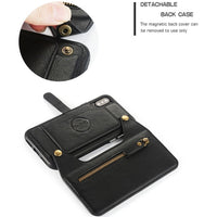 2 in 1 Magnetic Pocket Detachable Leather Case for iPhone XR XS Max
