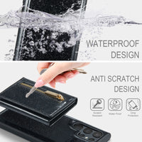 2 in 1 Magnetic Zipper Glitter Detachable Wallet Card Leather Case For Samsung S23 S22 S21 Ultra Plus