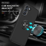 Shockproof Fashion Silicone Car Holder Ring Case For Samsung Galaxy S21 Series