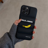 Fashion Bananas Down Jacket Silicone Case For iPhone 14 13 12 series