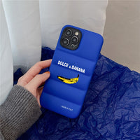 Fashion Bananas Down Jacket Silicone Case For iPhone 14 13 12 series