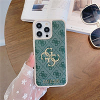 Luxurious Classical Leather Creativity Gold Letter Case For iPhone 14 13 12 series