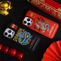 Luxury Dragon Electroplated Leather Case For iPhone 15 14 13 series
