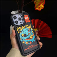 Luxury Dragon Electroplated Leather Case For iPhone 15 14 13 series