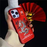 Luxury Dragon Electroplated Leather Case For iPhone 15 14 13 series