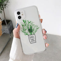 Ultra Thin Soft TPU Clear Green Potted Plants Protective Phone Case For iPhone 11 Series
