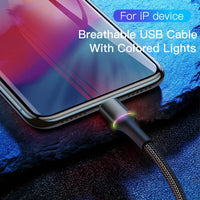 USB Cable LED Lighting Fast Charging For iPhone 12 11 XS Series