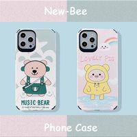 Cute Animal Cortex Protection Phone Case on For iPhone 12 11 X Series