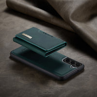 Retro Leather Wallet Card Slots Holder Detachable Magnetic Back Case For Samsung Galaxy S22 S21 S20 Note 20 Ultra FE Plus