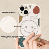 Leather Cute Smile Shockproof Silicone Case for iPhone 13 12 11 Pro Max