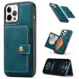 2 In 1 Magnetic Wallet Luxury Leather Phone Case for IPhone 13 12 11 Series