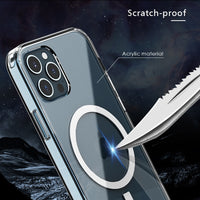 New Magnetic Adsorption Clear Case Support Wireless Charging with Scratch proof For iPhone 12 11 Series