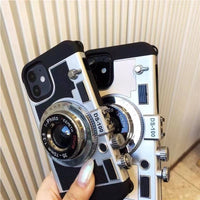3D Retro Camera PU Leather Case For iPhone 13 12 11 series