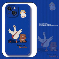 Cute Duck Color Square Block Pastel Case For iPhone 14 13 12 series