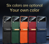 Craftsman Leather Folding Bracket Protective Case For Galaxy Z Flip 4 3
